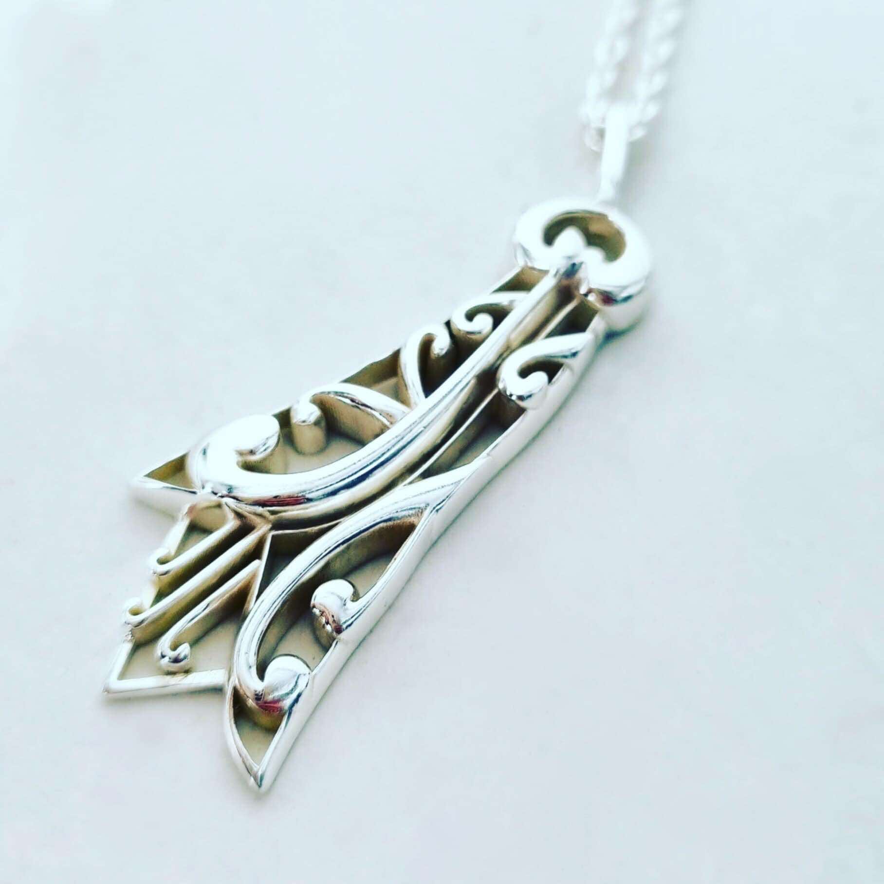 Ss Kowhai Flower Fillagree Pendant Maree Handmade Design_0
