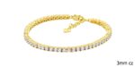 Sterling Silver Gold Plated White Cubic Zirconia Tennis Bracelet with Extention Chain_0