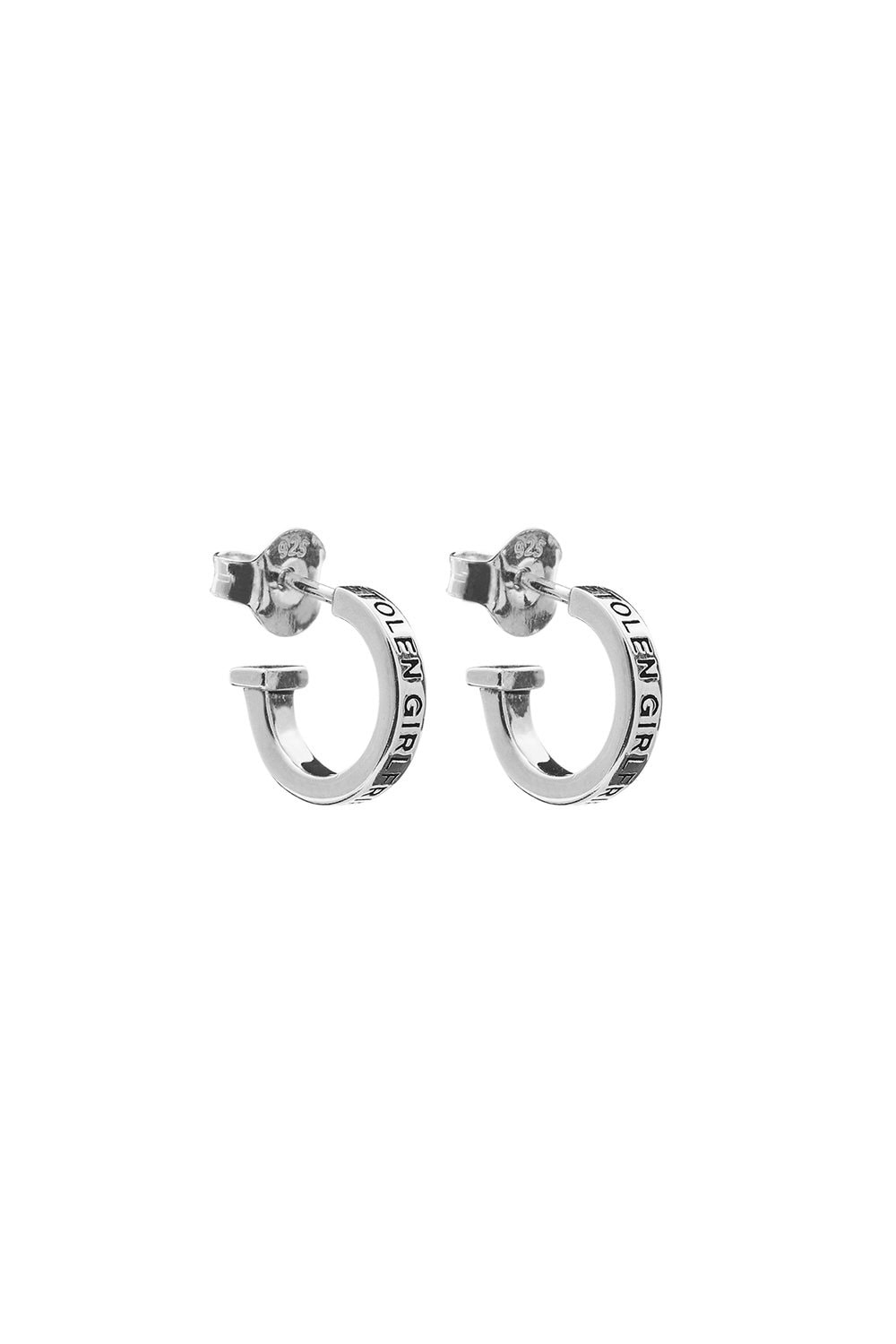 Stolen Girlfriends Club Clean Logo Hoop Earrings_0