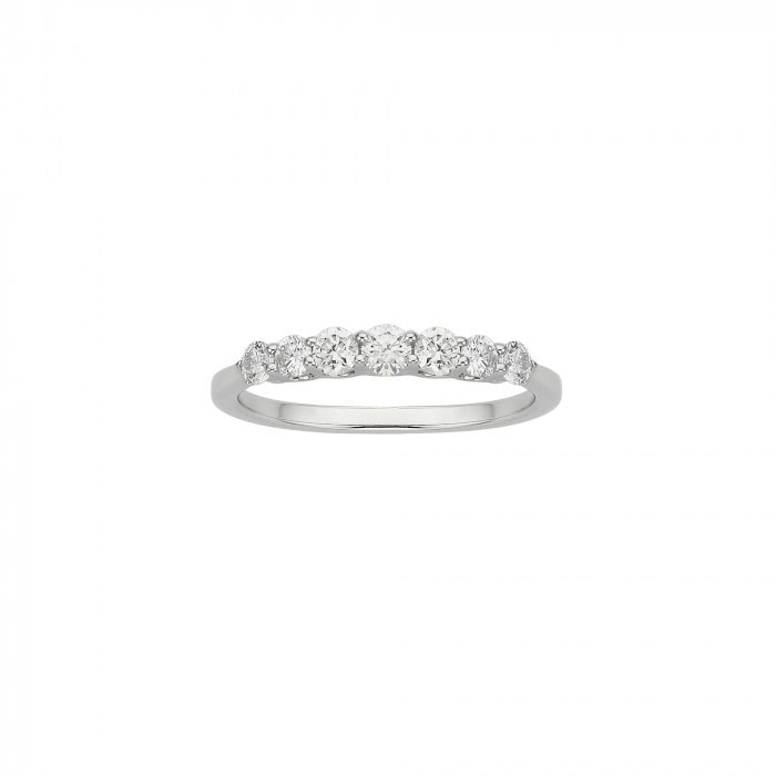 9ct White Gold 7 Stone Diamond Ring_0