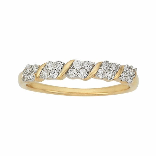 9ct Gold Twist Diamond Band_0