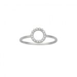 9ct White Gold Open Circle Ring CZ_0
