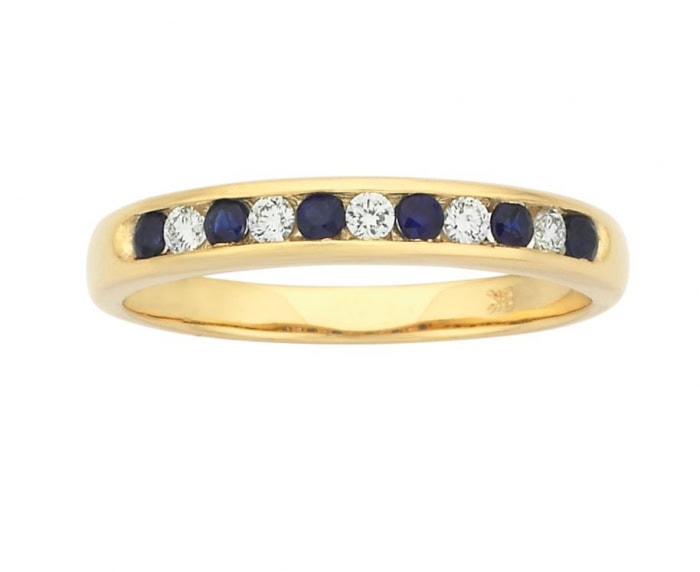 9ct Gold Sapphire and Diamond Ring_0