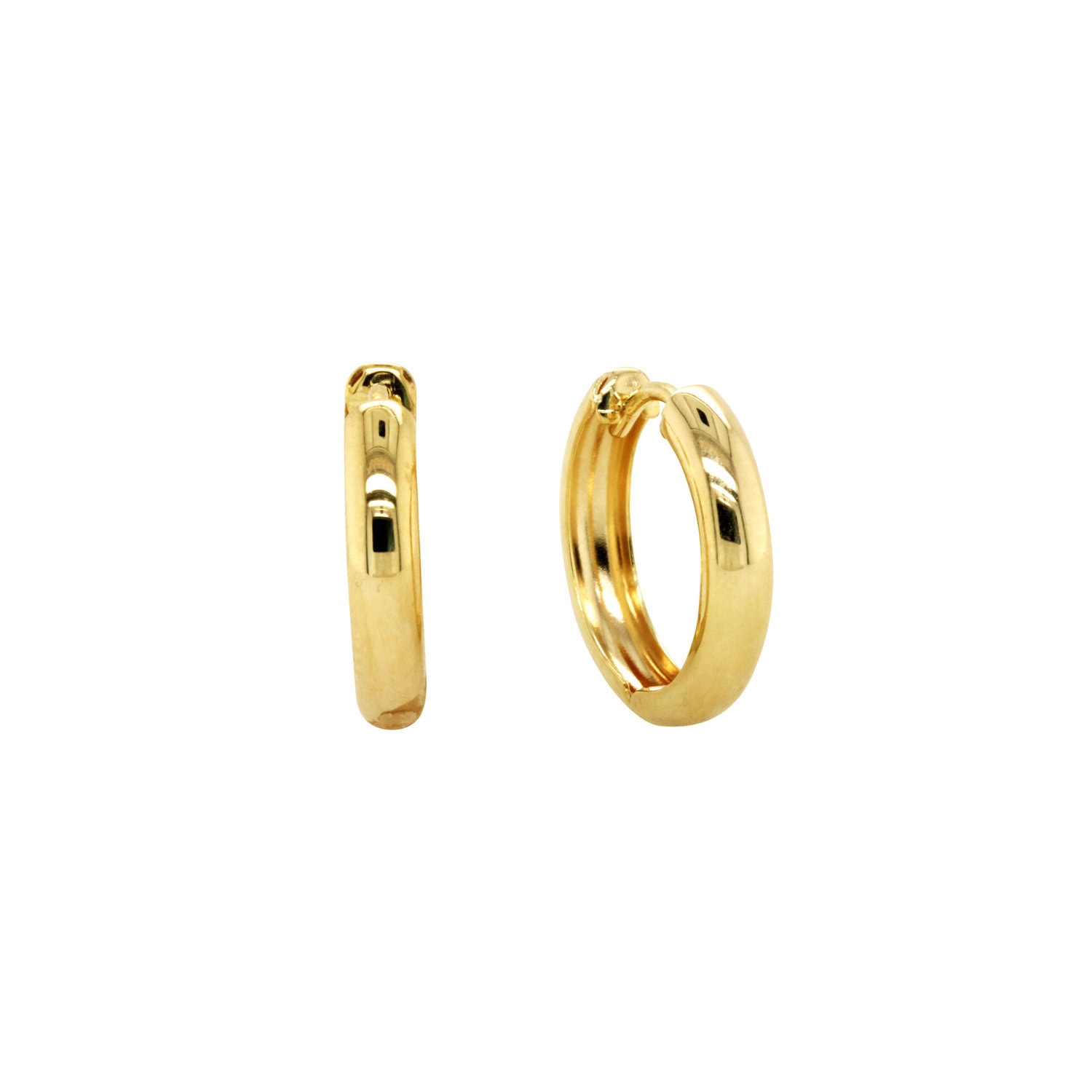Silver Filled Gold Huggie Earrings_0