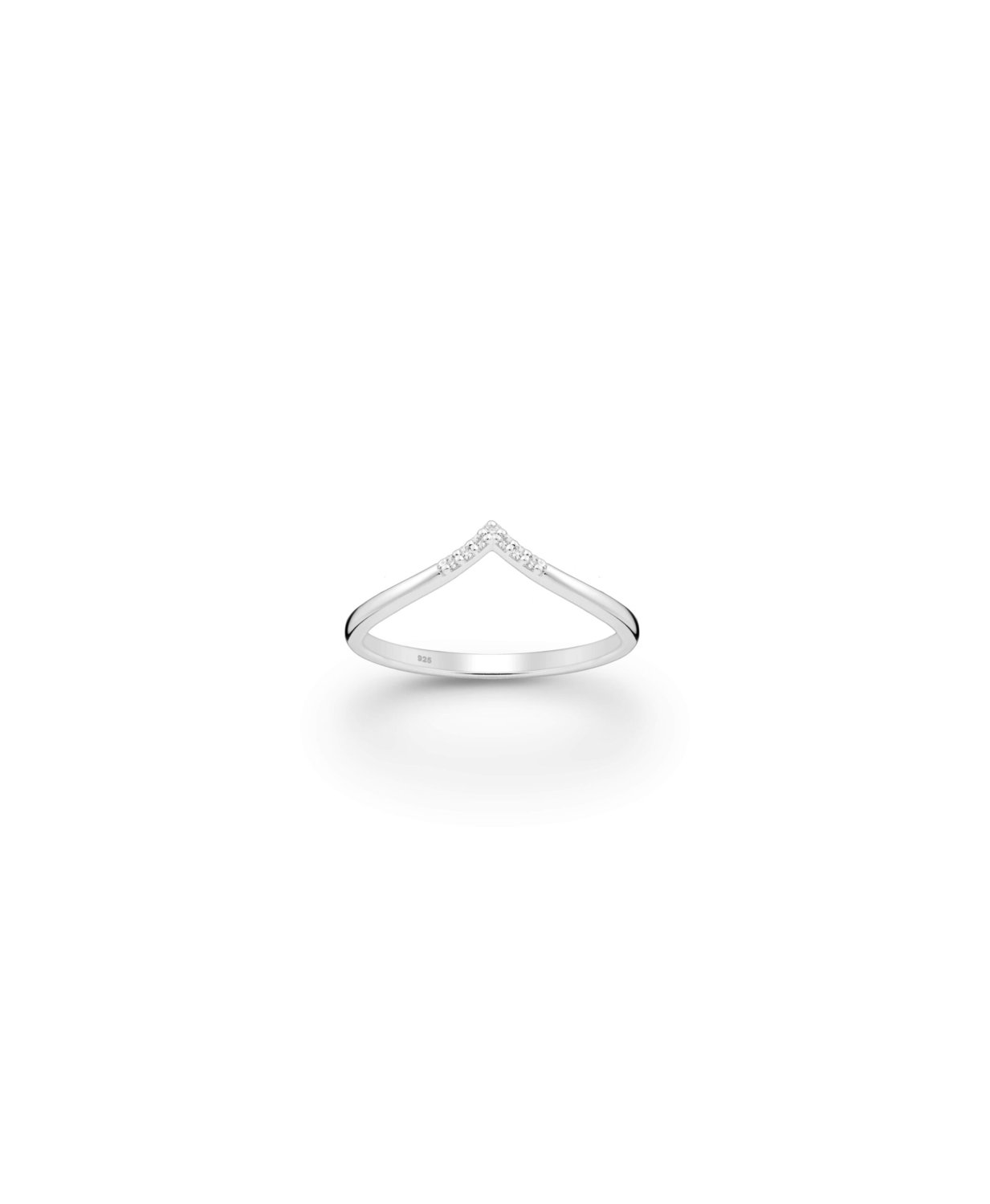 SIlver CZ V Ring_0