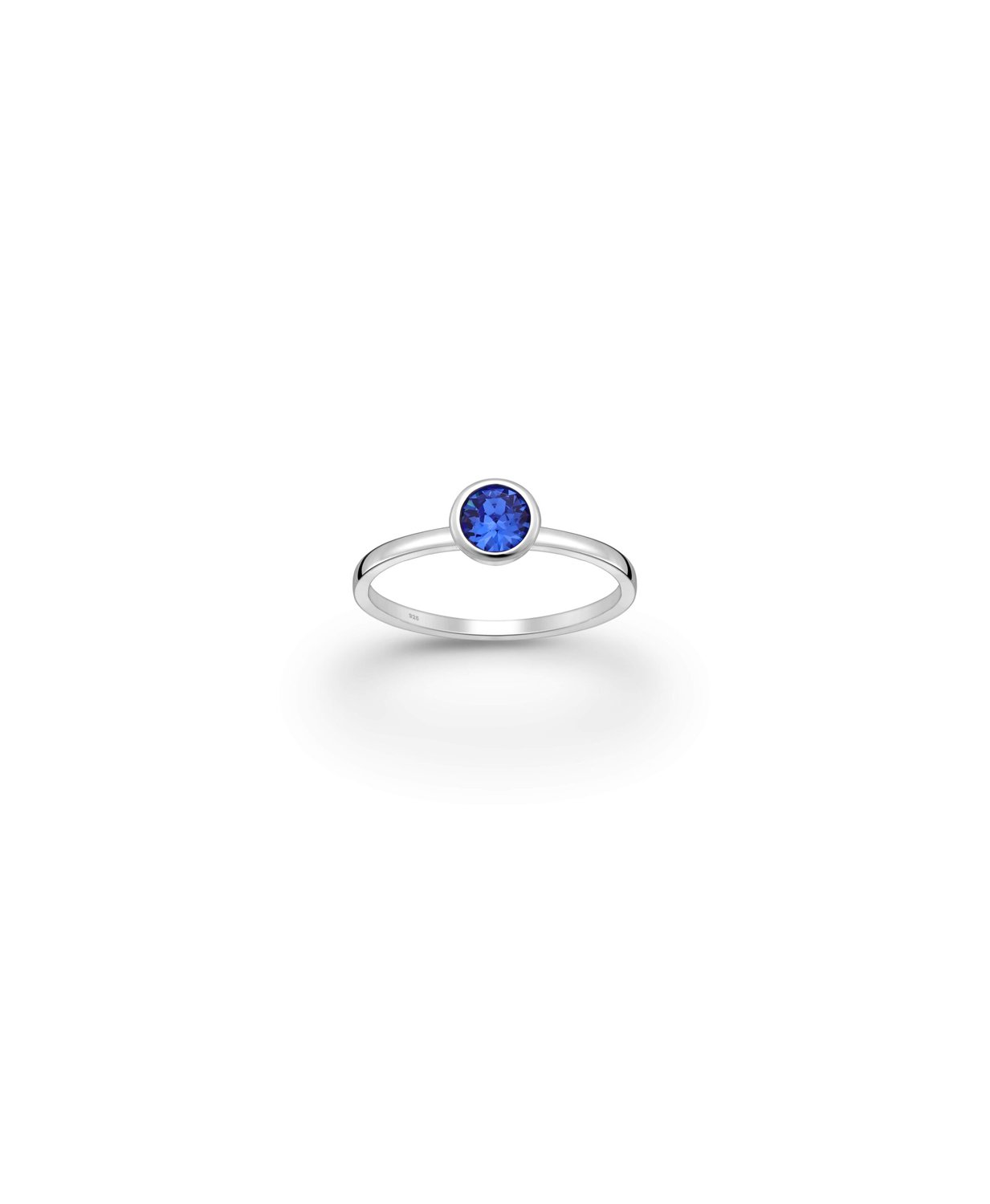 Silver blue cz solitaire ring_0