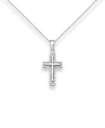 Silver oxidised cross pendant_0