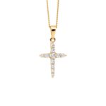 Gold Plated Sterling Silver Cross Necklace CZ_0