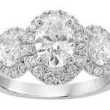 18ct White Gold and Lab Diamond Oval Halo Ring 2ct_0