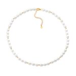 Gold Plated Beads and Pearl Necklace 40cm_0