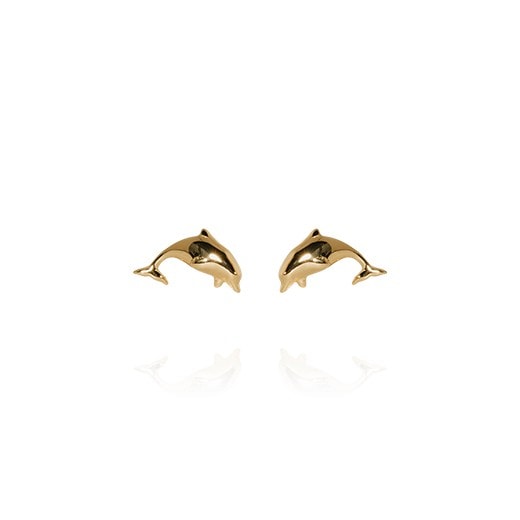 Evolve Gold Plated Mini Dolphin Studs_0