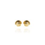 Evolve Gold Plated Mini Scallop Studs_0