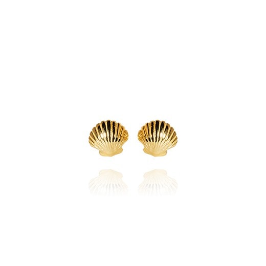 Evolve Gold Plated Mini Scallop Studs_0