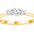 Gold Lab Grown Diamond 3 Stone Ring_0