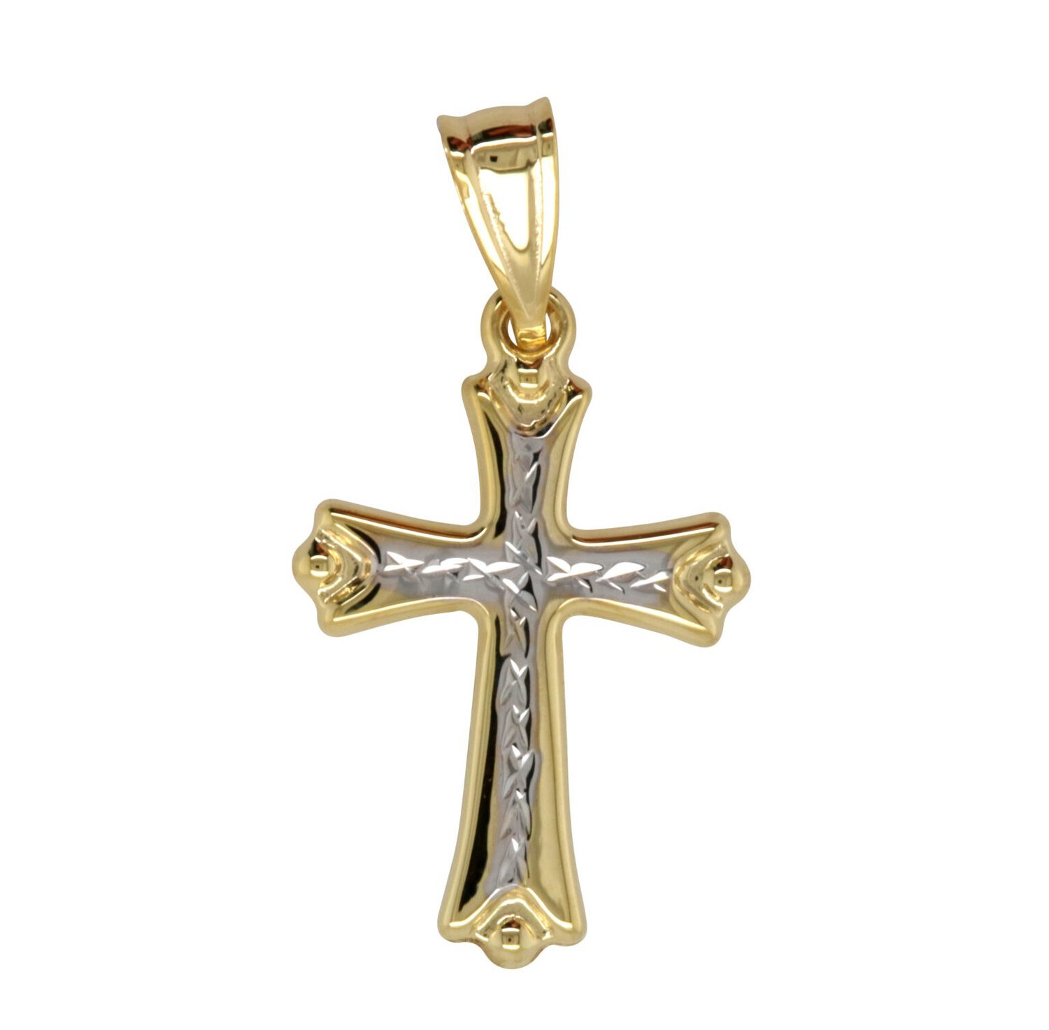 9ct Gold Silver Filled Cross Pendant_0