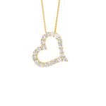 Gold Plated cz Open Heart Pendant_0
