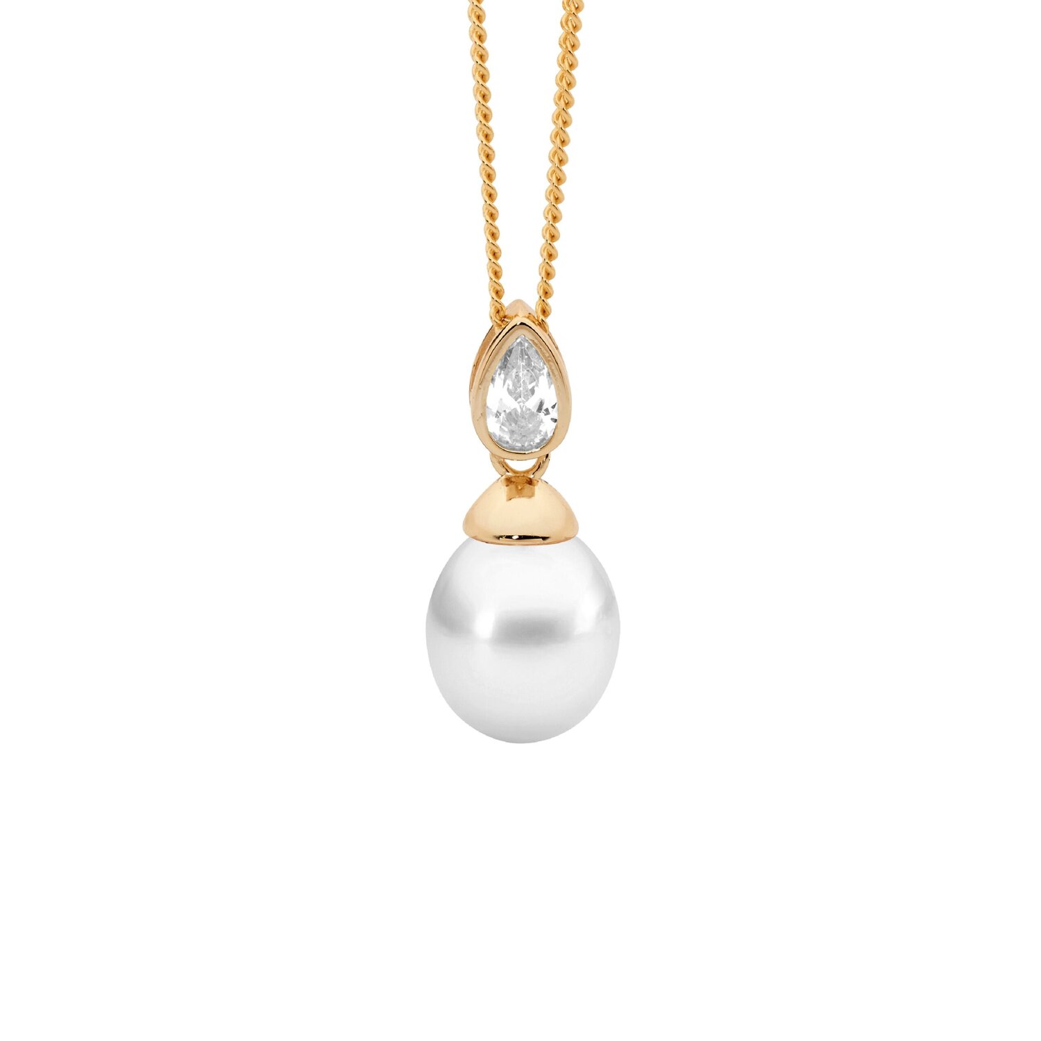 Gold Plated Fresh Water Pearl Necklace_0