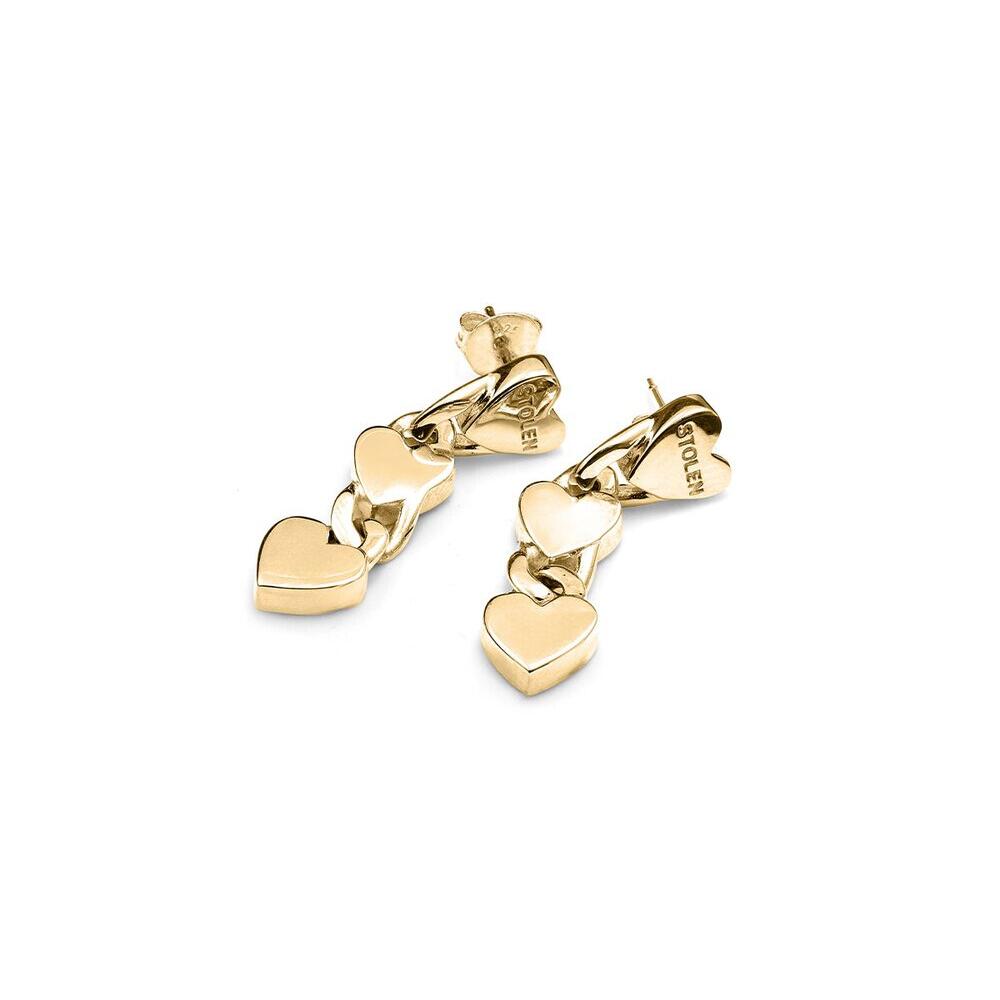 Gold Plated Love Chain Drop Earrings_0