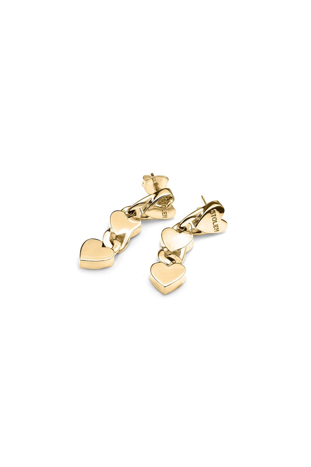 Gold Plated Love Chain Drop Earrings_0