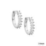 Sterling Silver CZ Hoop Earrings_0