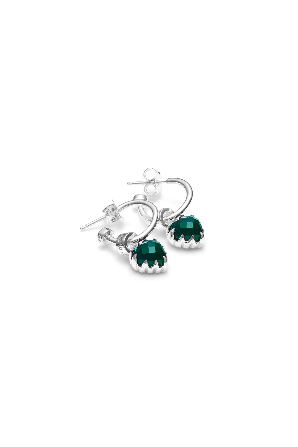 Moodstone Silver Love Anchor Earrings_0