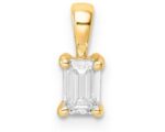 9ct Yellow Gold Emerald Cut Lab Grown Diamond Pendant_0
