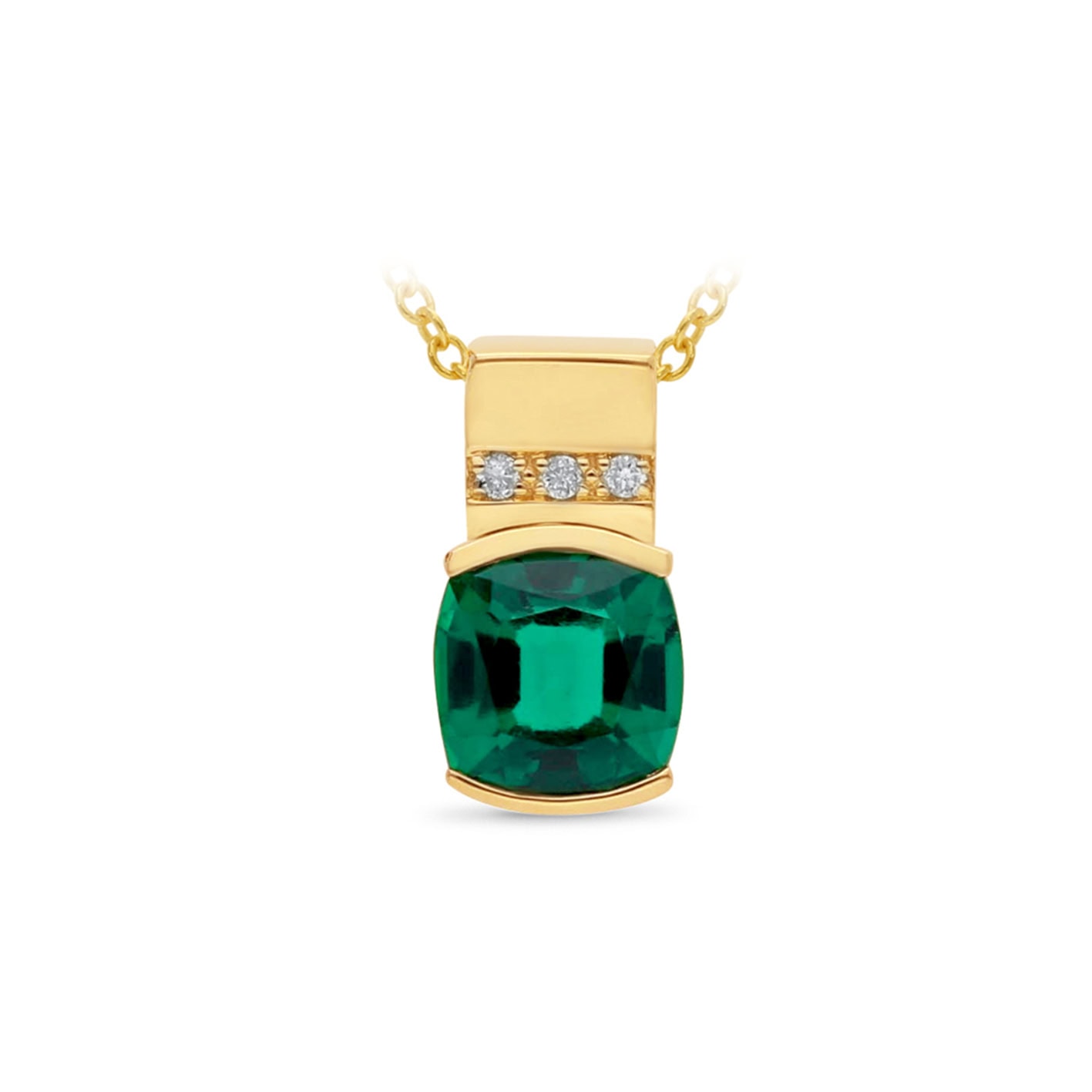Gold and Synthetic Emerald Pendant_0