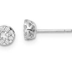 9ct White Gold Cluster Lab Grown Diamond Earrings_0