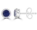 White Gold and Sapphire Studs_0