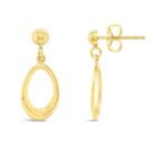 9ct Gold Oval Stud Drop Earrings_0