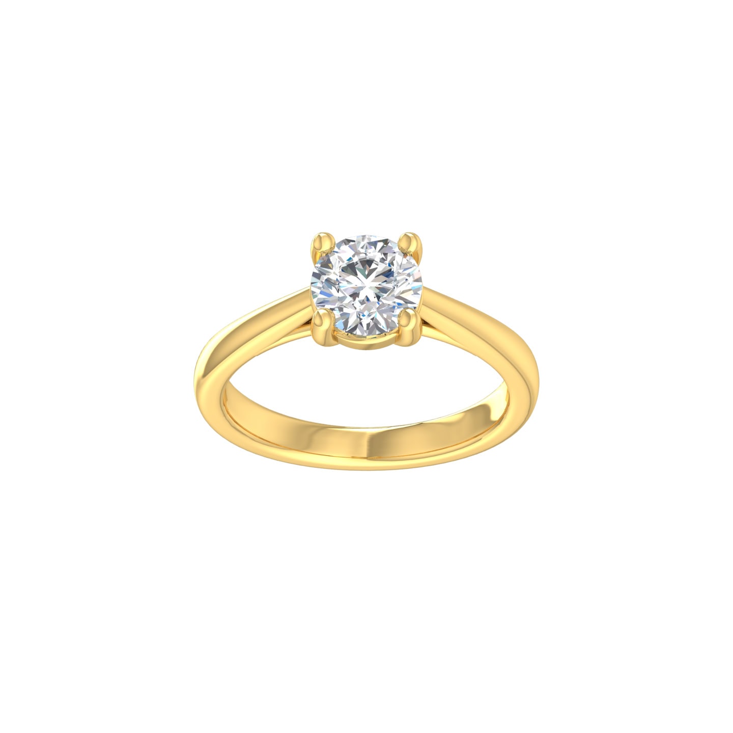 9ct Yellow Gold 1.0ct Lab Diamond Solitaire Ring_0