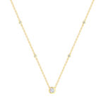 9ct Gold Bezel Set Lab Grown Diamond Necklace_0