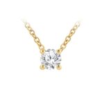 9ct Gold 0.25ct Lab Diamond Claw Set Necklace_0