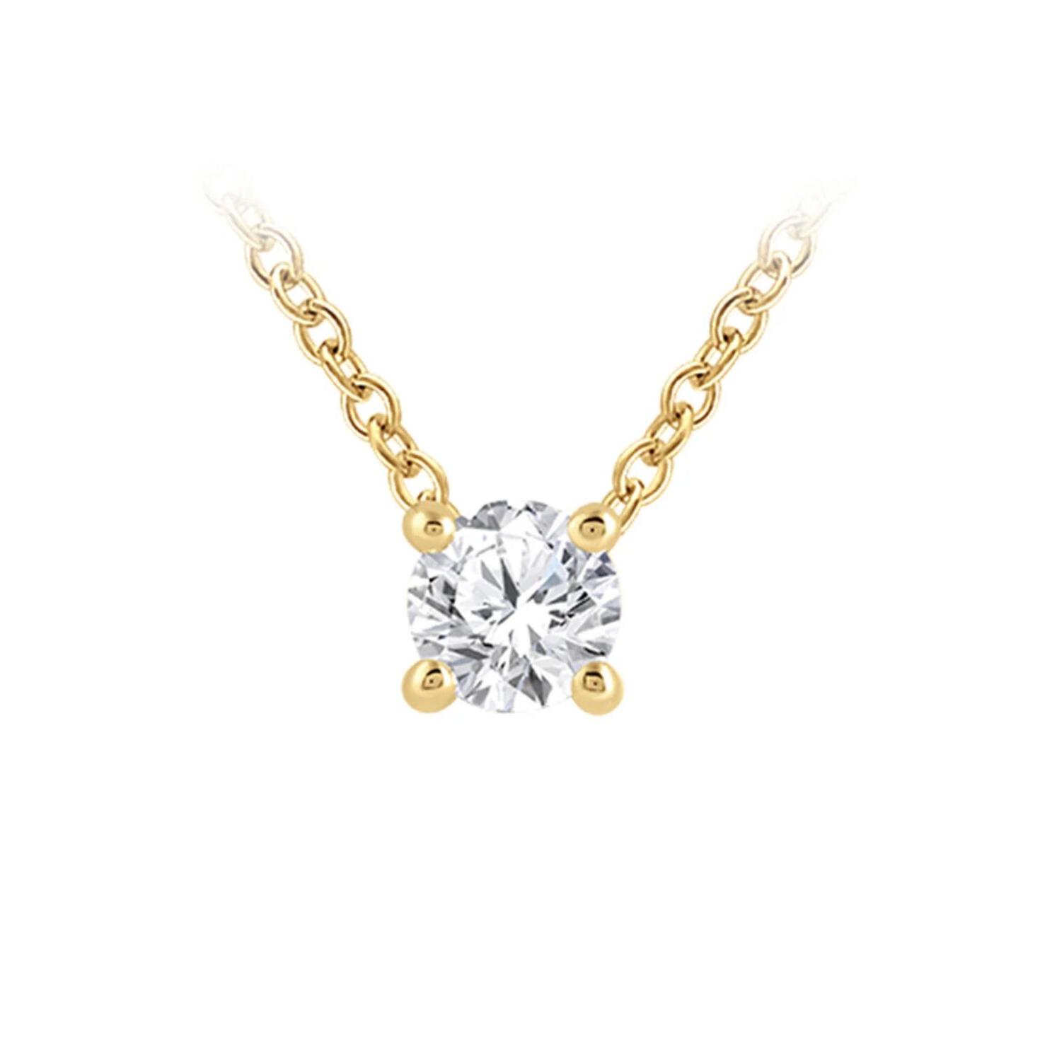 9ct Gold 0.25ct Lab Diamond Claw Set Necklace_0