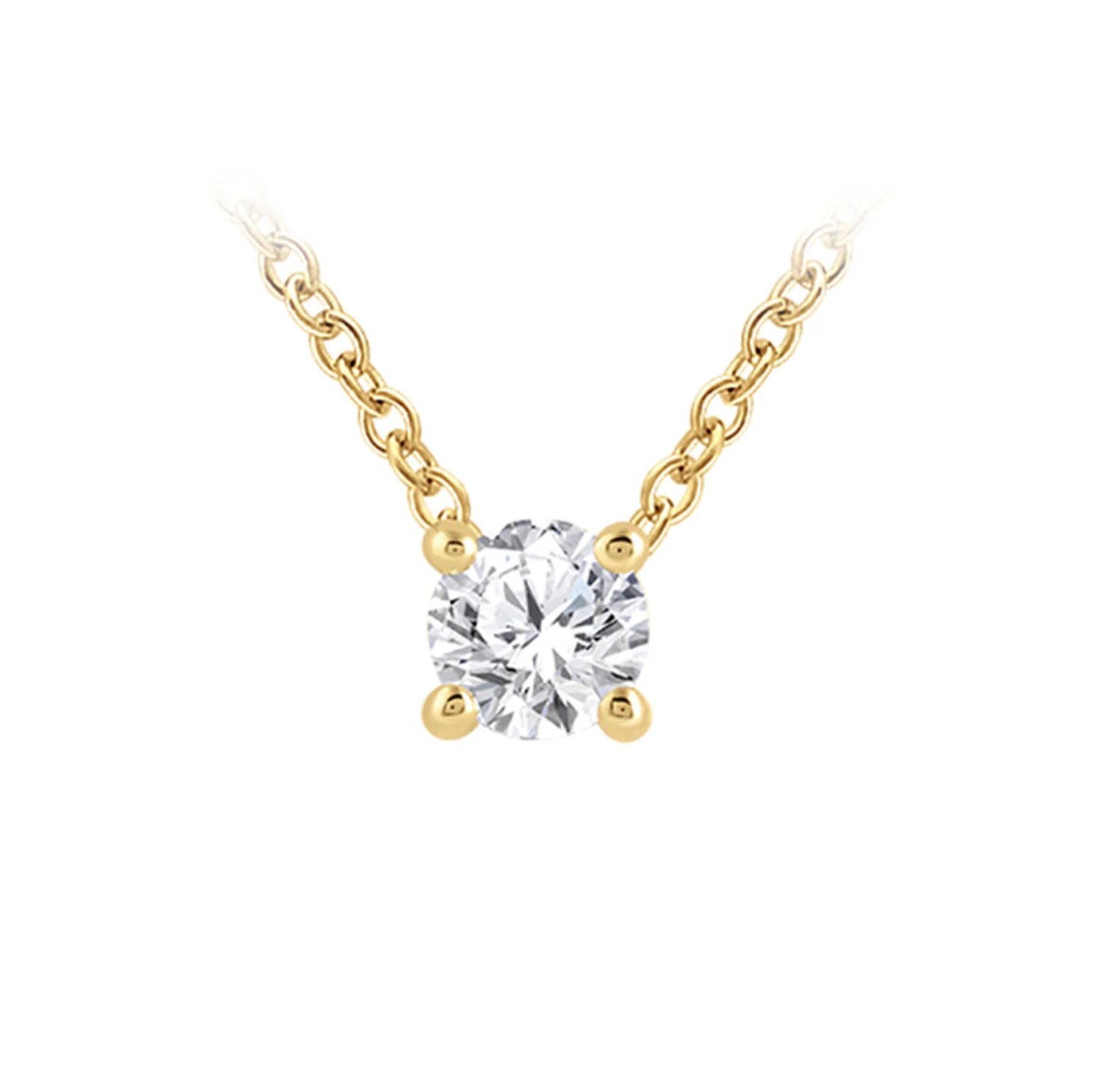 9ct Gold 0.25ct Lab Diamond Claw Set Necklace_0