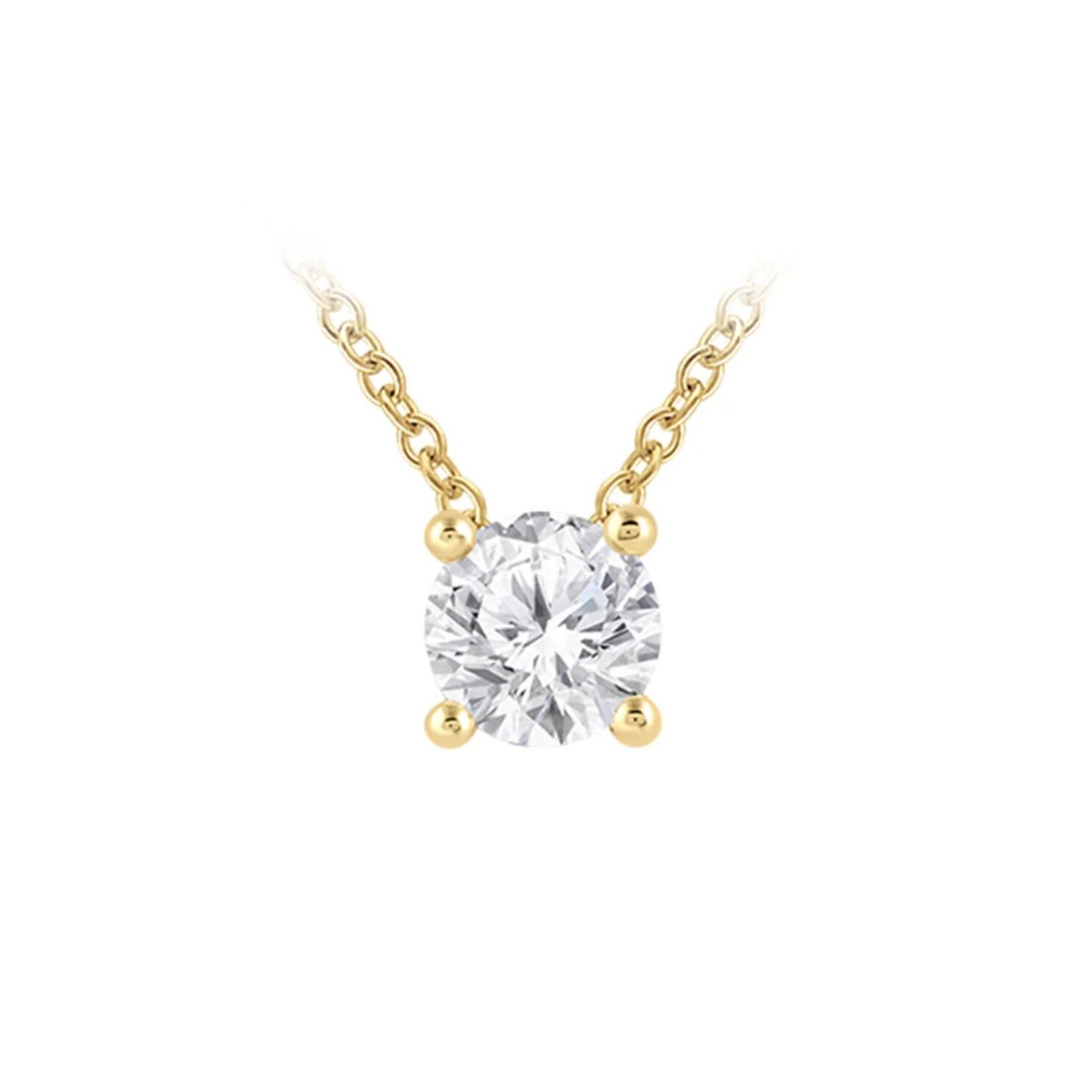 9ct Gold 0.50ct Round Lab Grown Diamond Necklace_0
