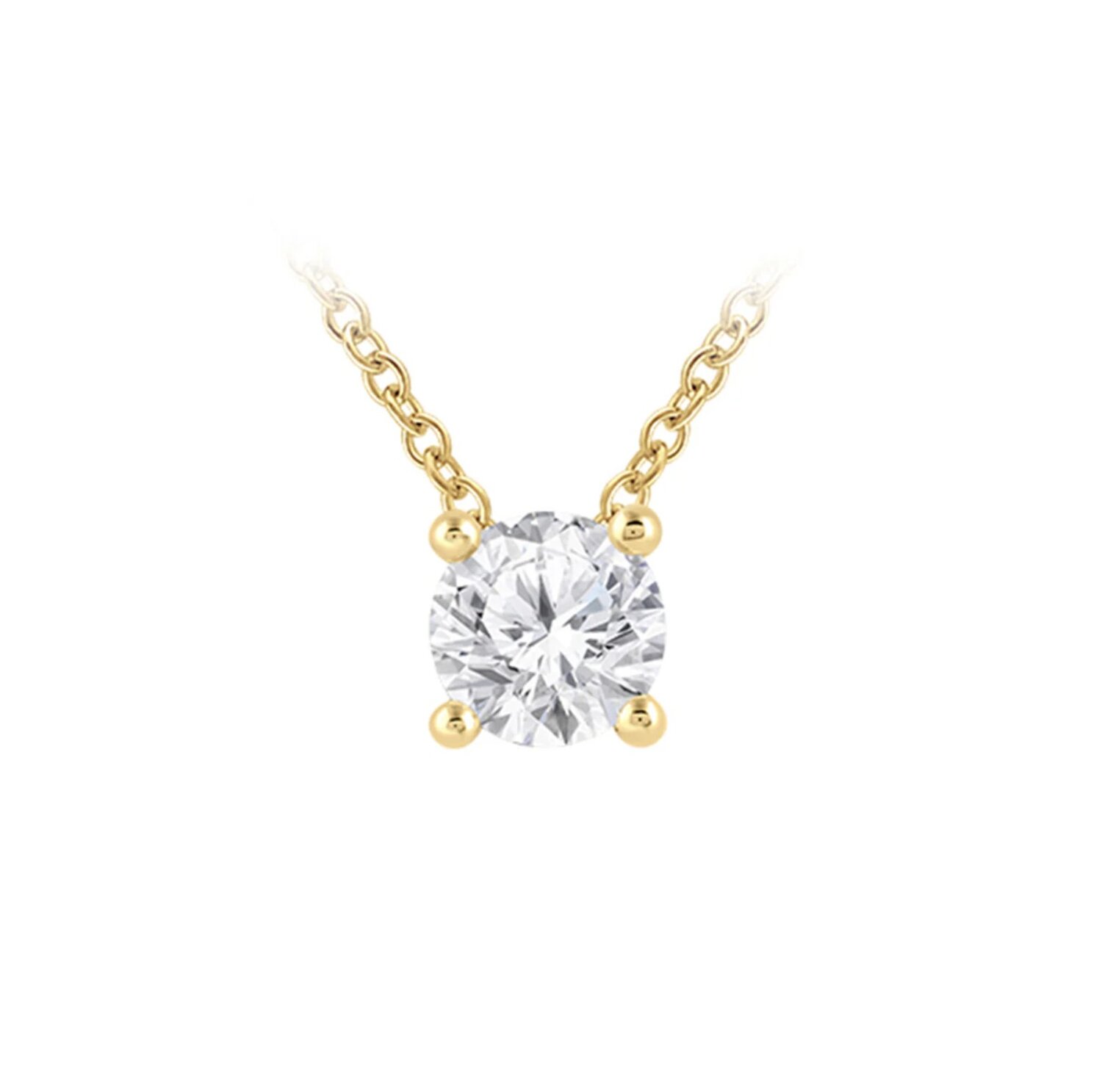 9ct Gold 0.50ct Round Lab Grown Diamond Necklace_0