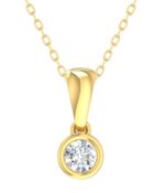 9ct Gold Round Bezel Set Lab Diamond Necklace_0