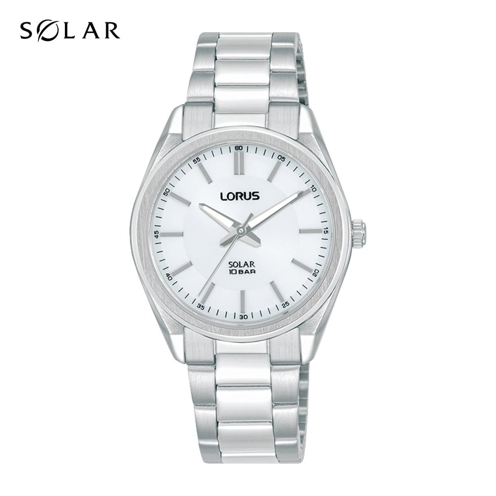 Ladies Lours Silver Analoge Solar Watch 100mtr_0