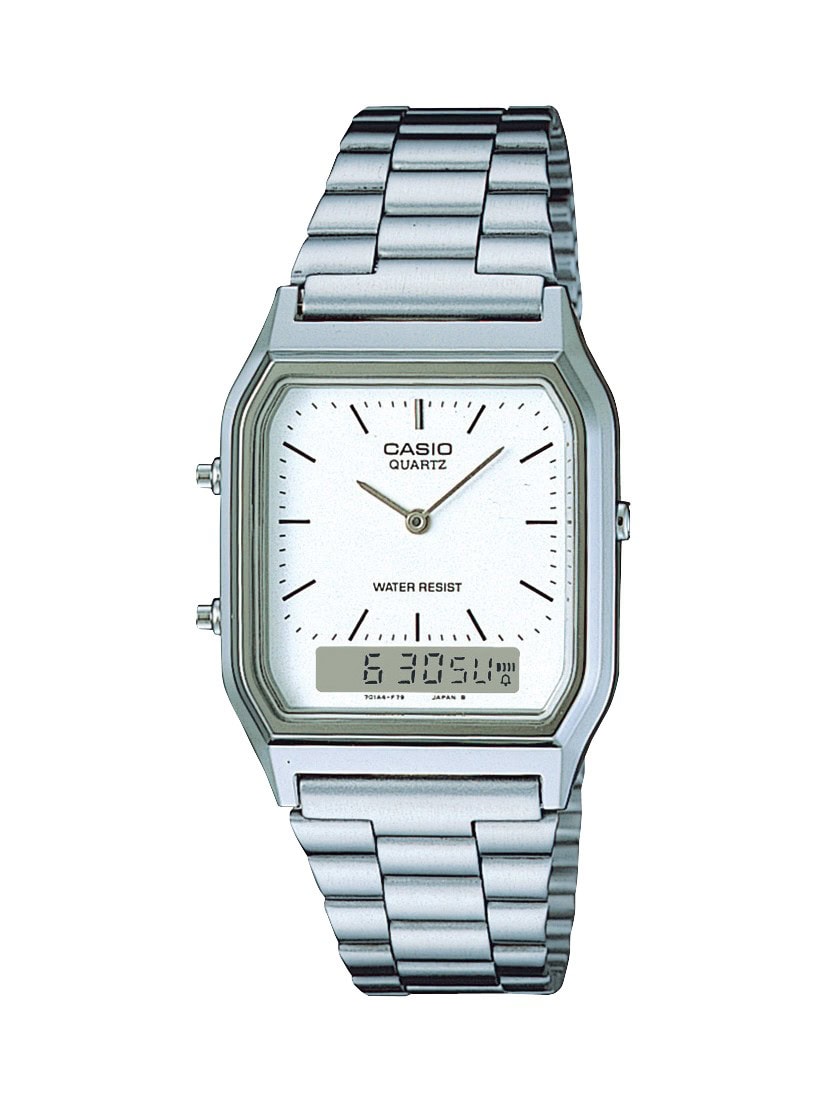 Dress Duo Silver tone WR with Alarm Metal Band - White face_0