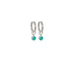 Sterling Silver Green Onyx Huggies_0