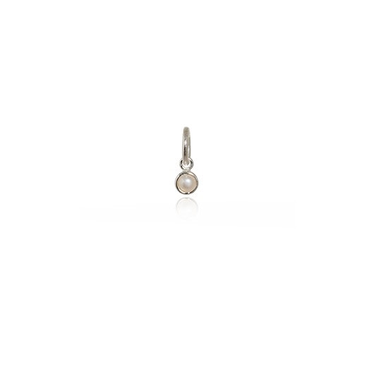 Evolve June Pendant Charm Silver and Pearl_0