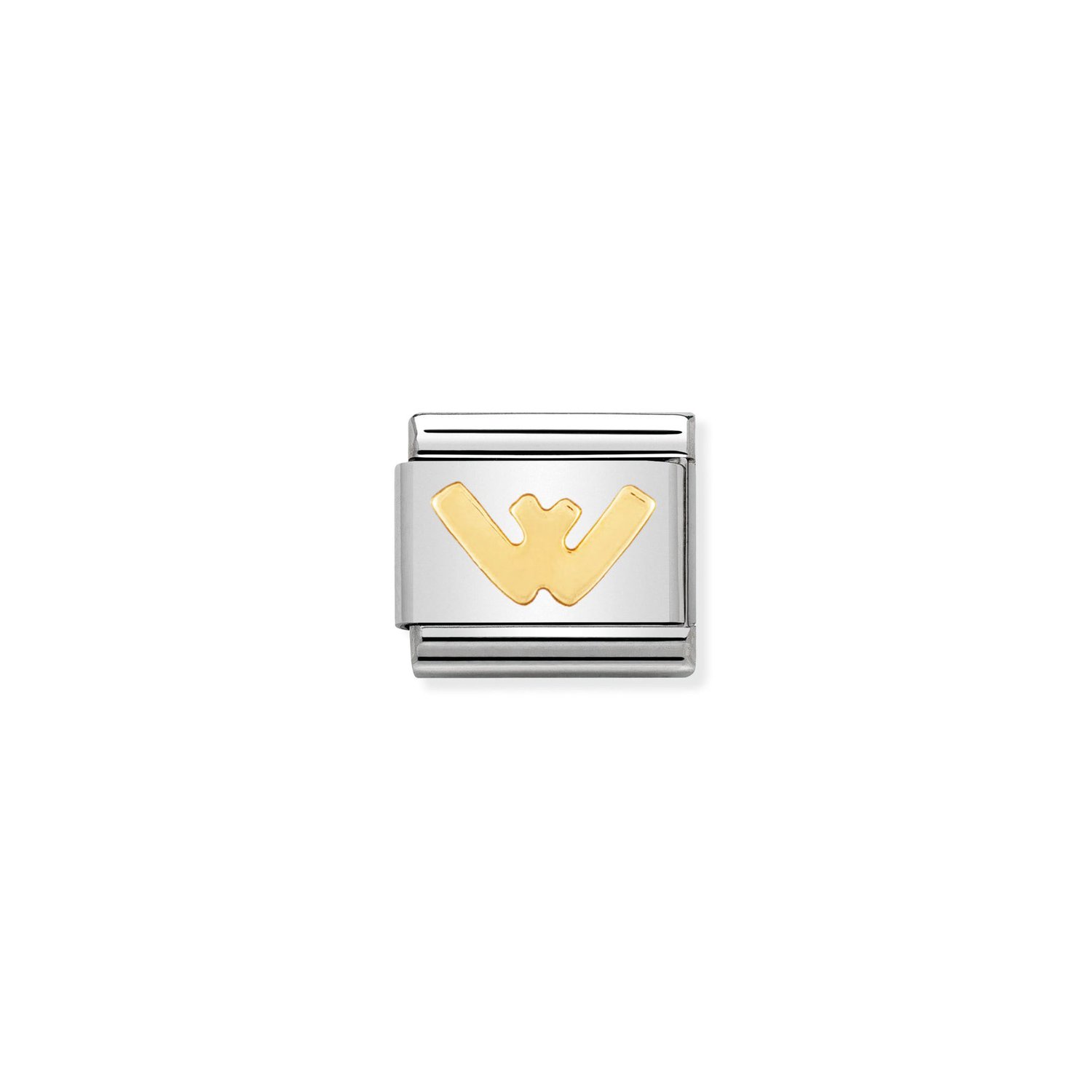 Nomination Letter W Charm S/Steel and 18ct_0