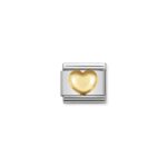 Nomination Raised Heart Charm S/Steel and 18ct_0