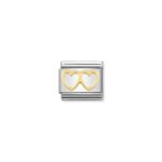 Nomination Double Heart Charm S/Steel and 18ct_0