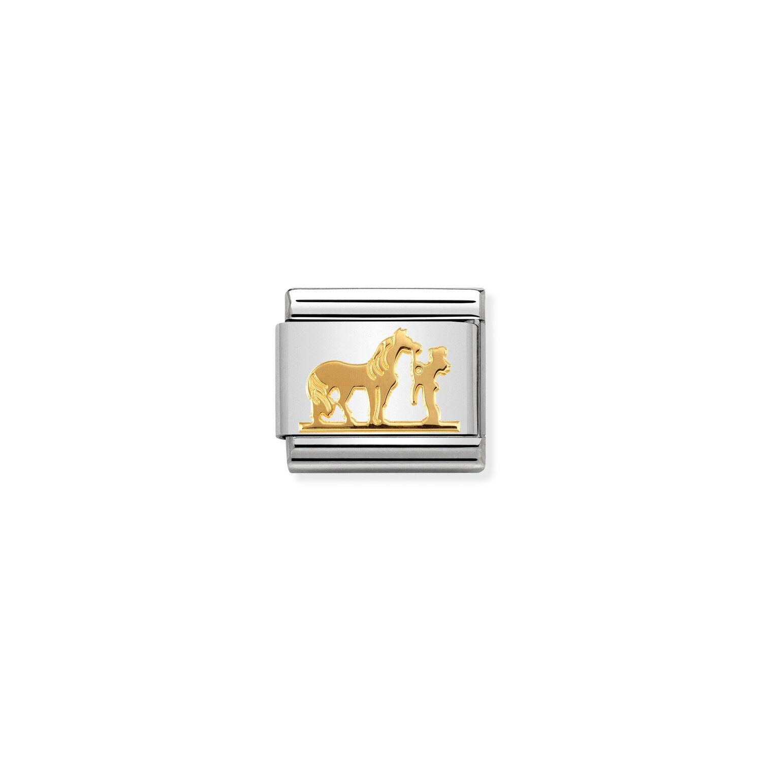 Nomination Horse With Rider Charm S/Steel and 18ct_0