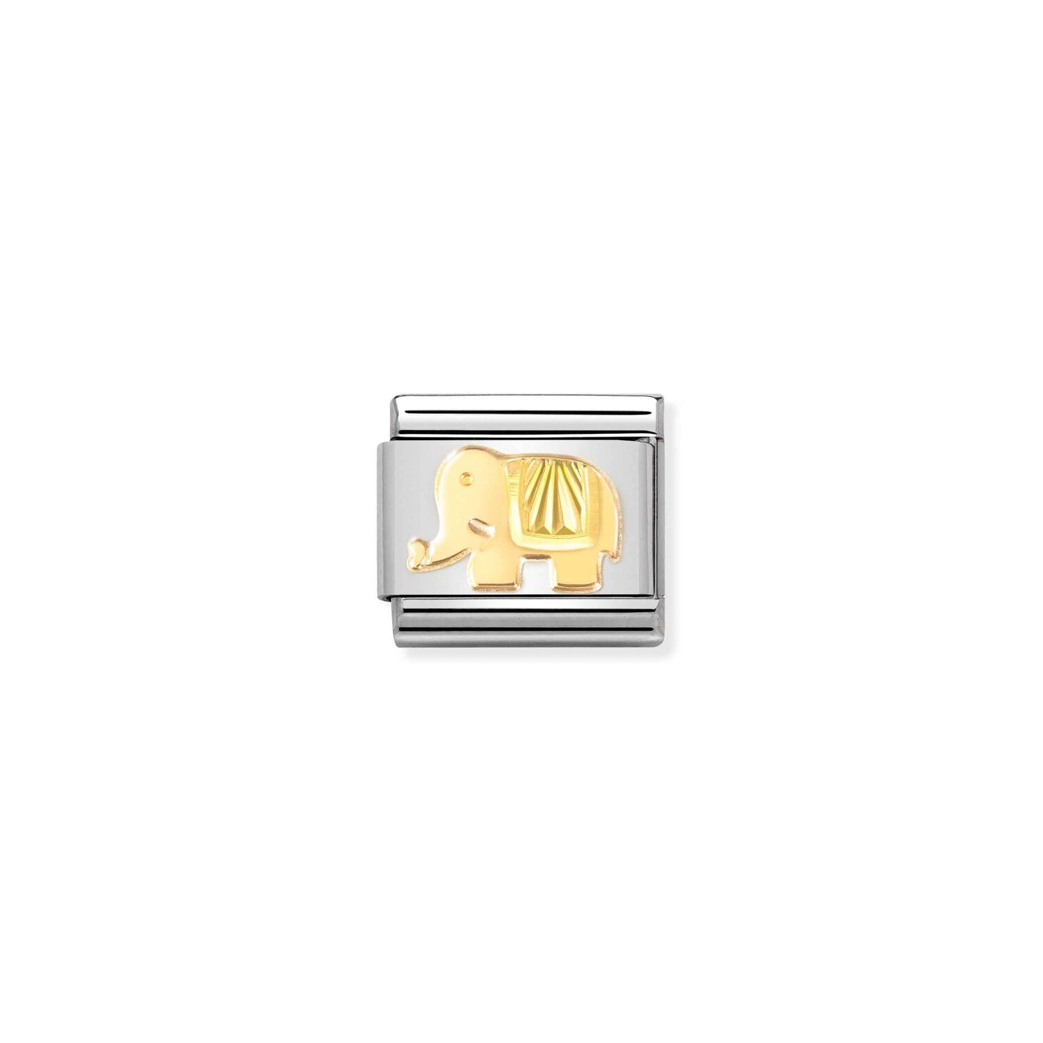 Nomination Etched Elephant Charm S/Steel and 18ct_0