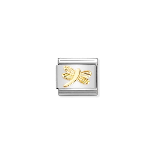 Nomination Etched Dragonfly Charm S/Steel and 18ct_0