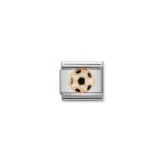 Nomination Black and White Ball Charm S/Steel and 18ct_0