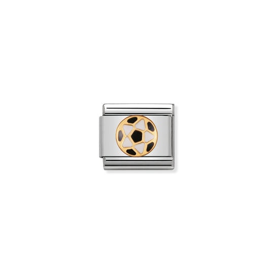 Nomination Black and White Ball Charm S/Steel and 18ct_0